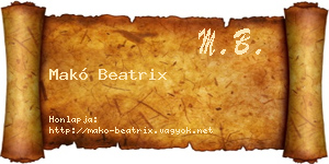 Makó Beatrix névjegykártya